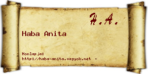 Haba Anita névjegykártya